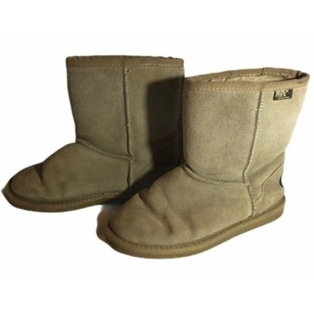 beach feet boots Tan cow suede upper wool lining size 8 women’s men's 5 READ